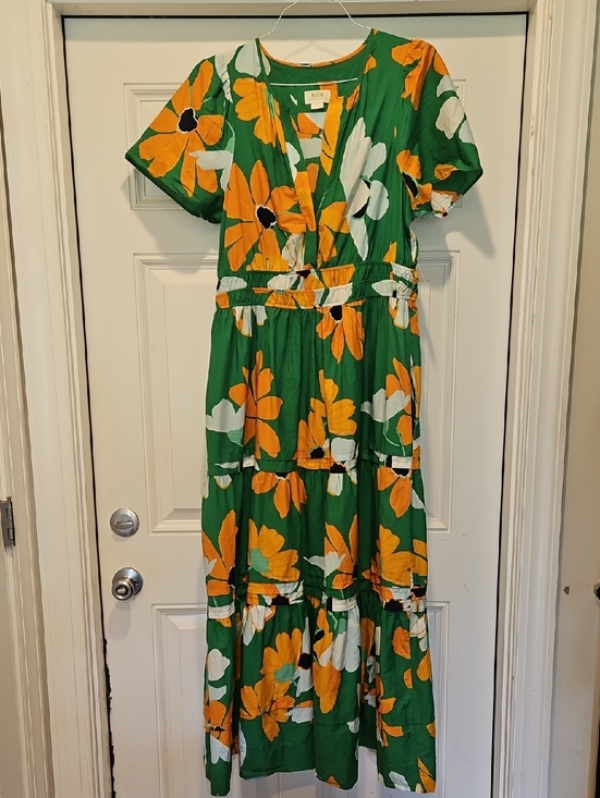 Anthropologie Dresses & Skirts - Maeve Anthropologie Kelly Green Floral Maxi Dress